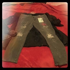 Jeans Grey Distressed